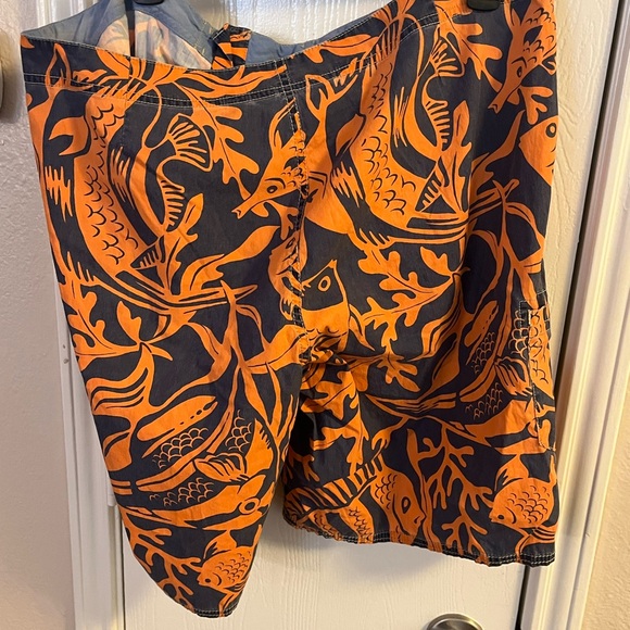 Polo Ralph Lauren navy and orange goldfish swim trunks  sz 36 - Picture 6 of 9